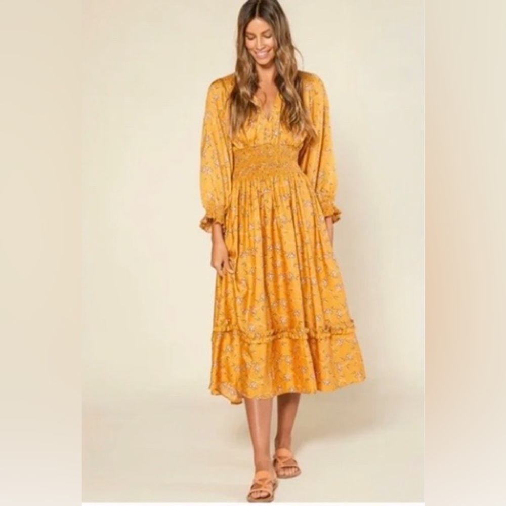 Outerknown Oceana Dress in Marigold Moonflower